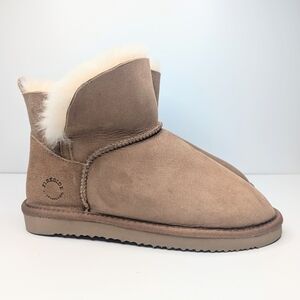 Fireside by Dearfoams Perth genuine shearling slippers pull on women's size 8